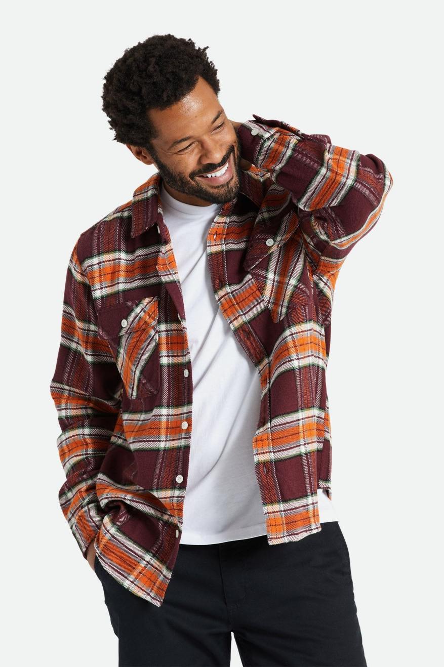 
       Brixton Bowery L/S Flannel - Mahogany/Burnt Orange
     