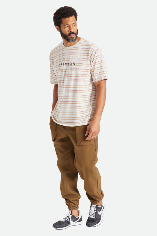 
       Brixton Hilt Boxy Alpha Line S/S Knit - White/Mojave/Beige
     