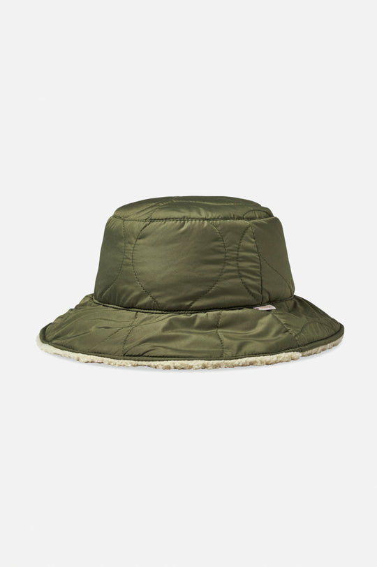 
       Brixton Petra Reversible Bucket Hat - Military Olive/Dove Sherpa
     