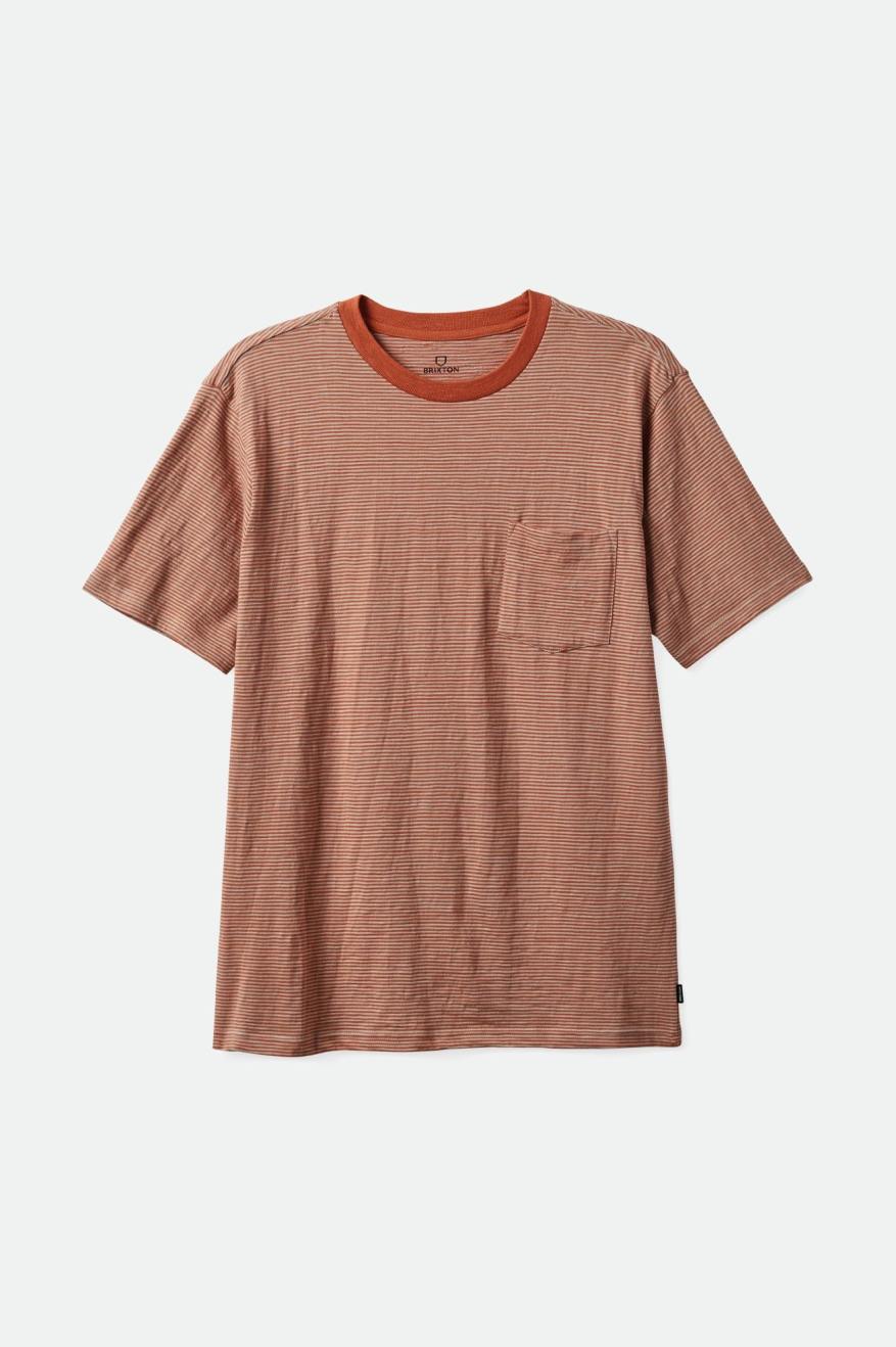 
       Brixton Hilt Slub S/S Pocket Tee - Orange Paradise/Mineral Grey
     