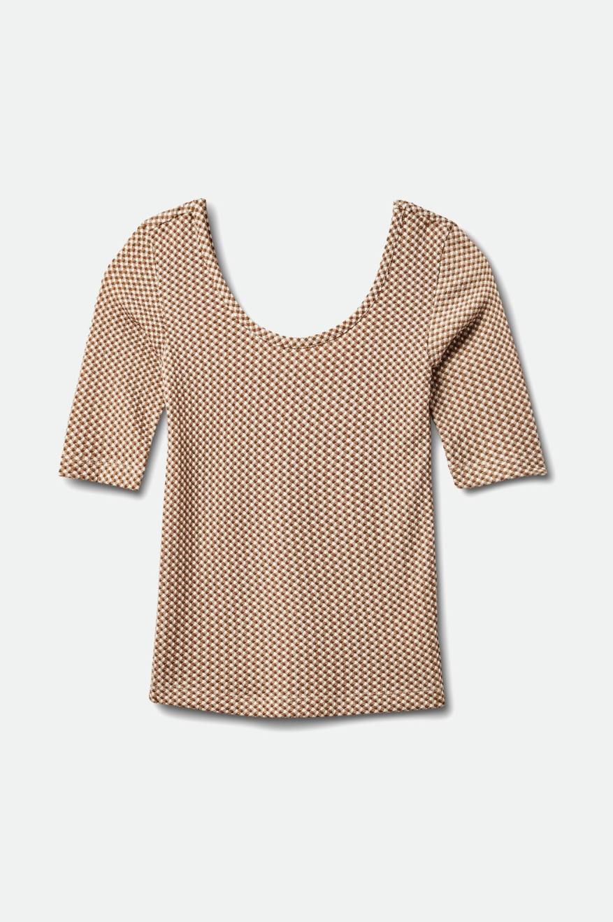 
       Brixton Roma Scoop Neck Half Sleeve Knit - Dark Earth
     