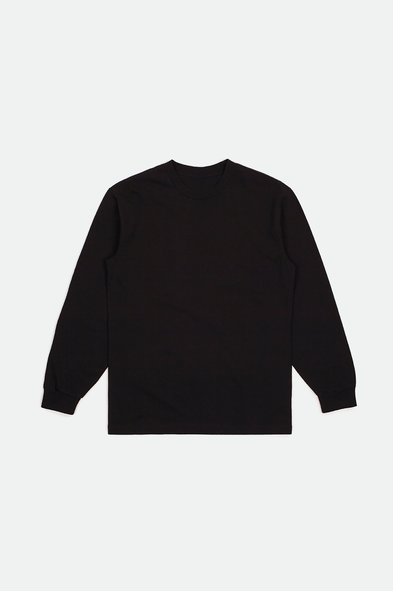 
       Men&#39;s Basic L/S Tee - Black - Front Side
     