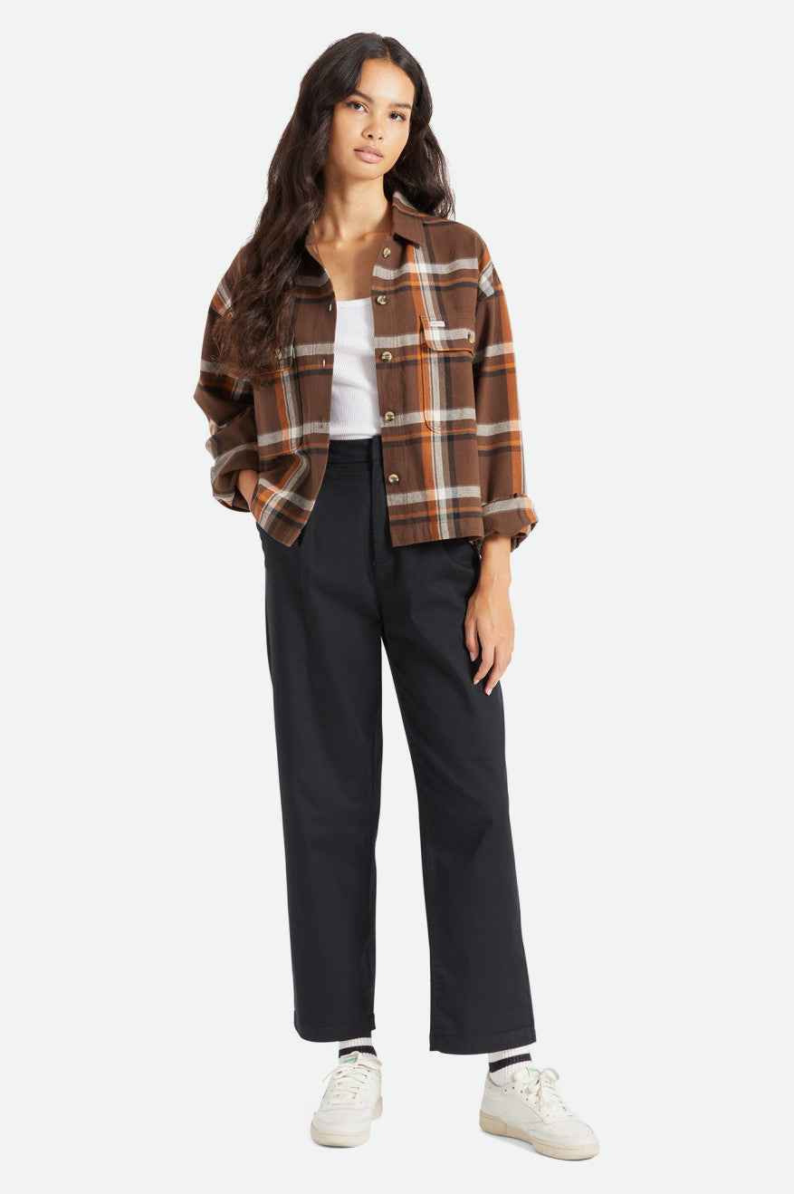 
       Brixton Bowery Women&#39;s L/S Flannel - Seal Brown
     