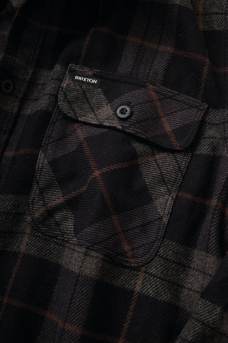 
       Men&#39;s Bowery L/S Flannel - Black/Charcoal - Additional Laydown 1
     