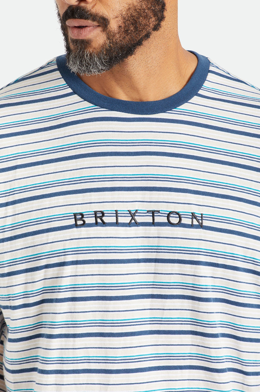 
       Brixton Hilt Boxy Alpha Line S/S Knit - Moonlit Ocean/Beige/Joe Blue
     