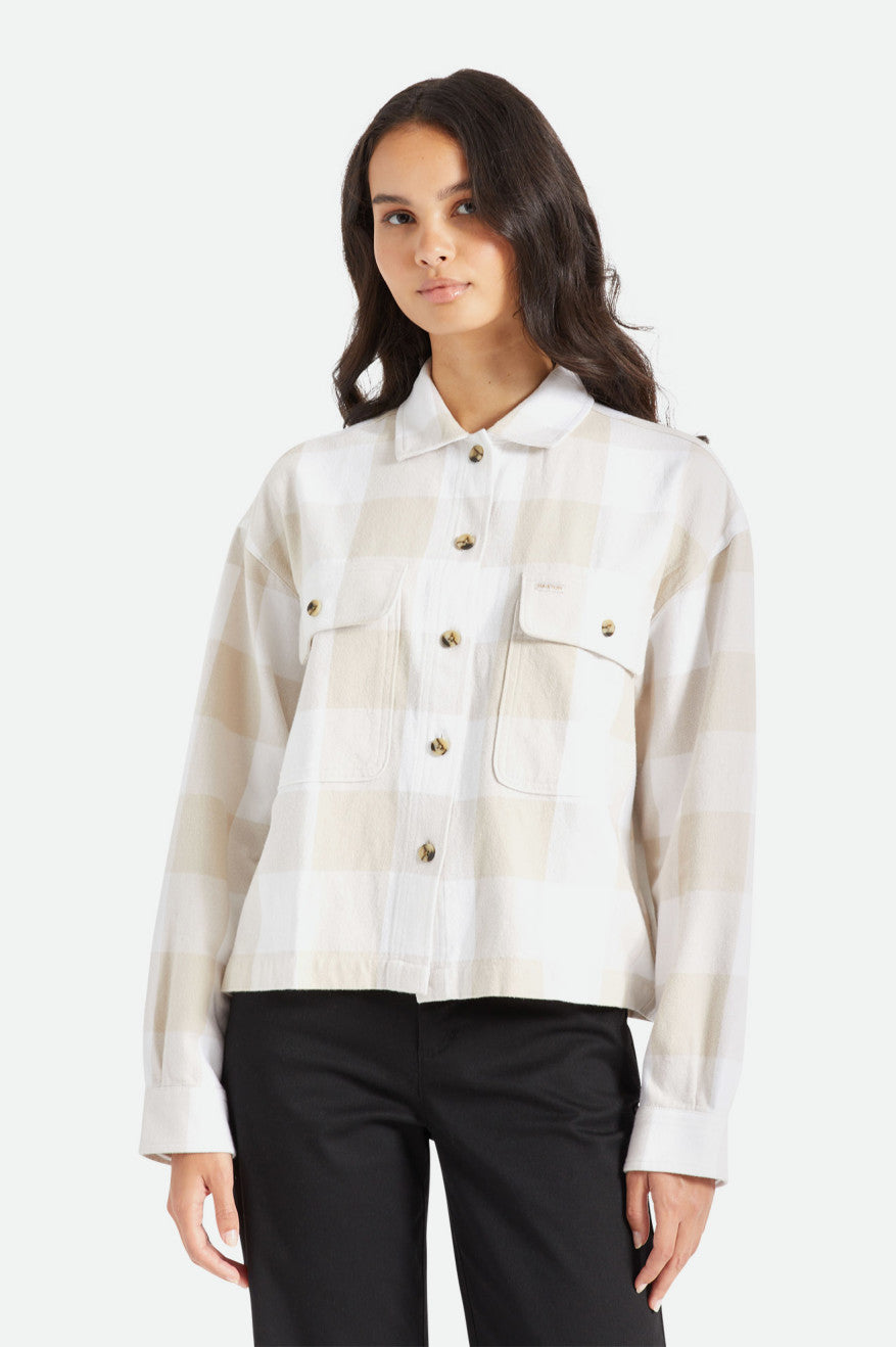 
       Brixton Bowery Women&#39;s L/S Flannel - White
     