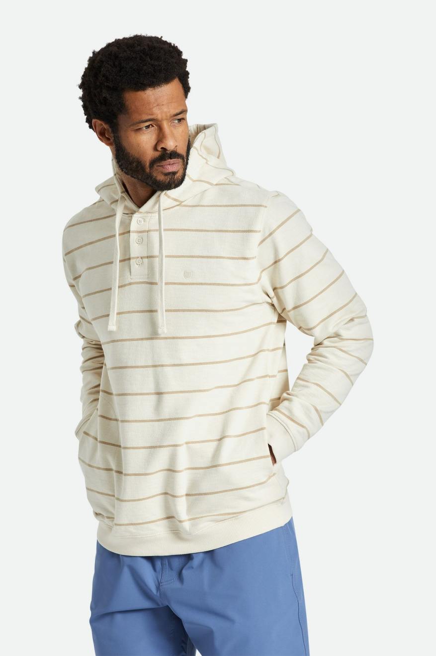 
       Brixton Slub French Terry Henley Hood - Whitecap/Sand
     