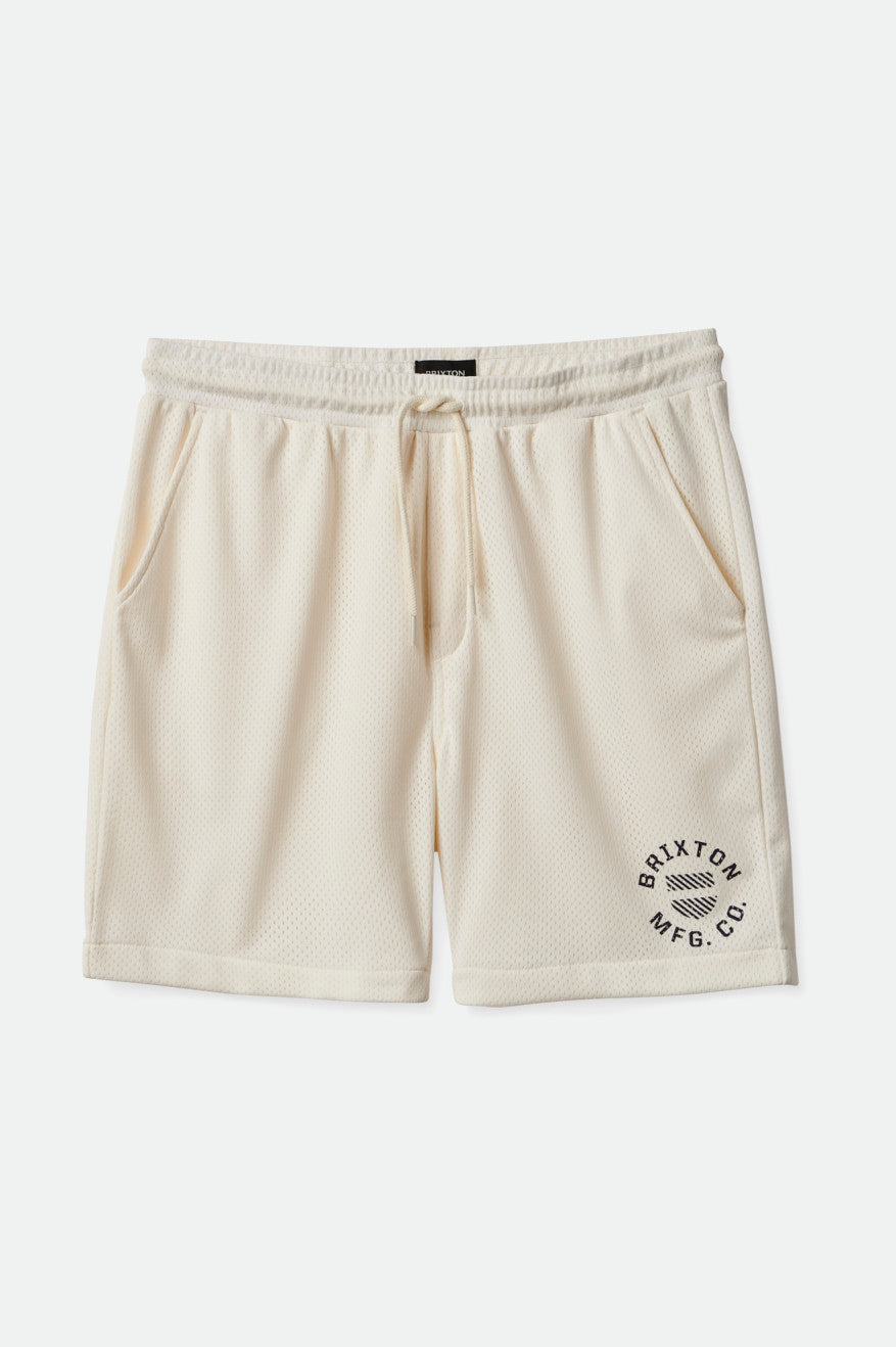 
       Brixton Shield Crest Mesh Short - Off White
     