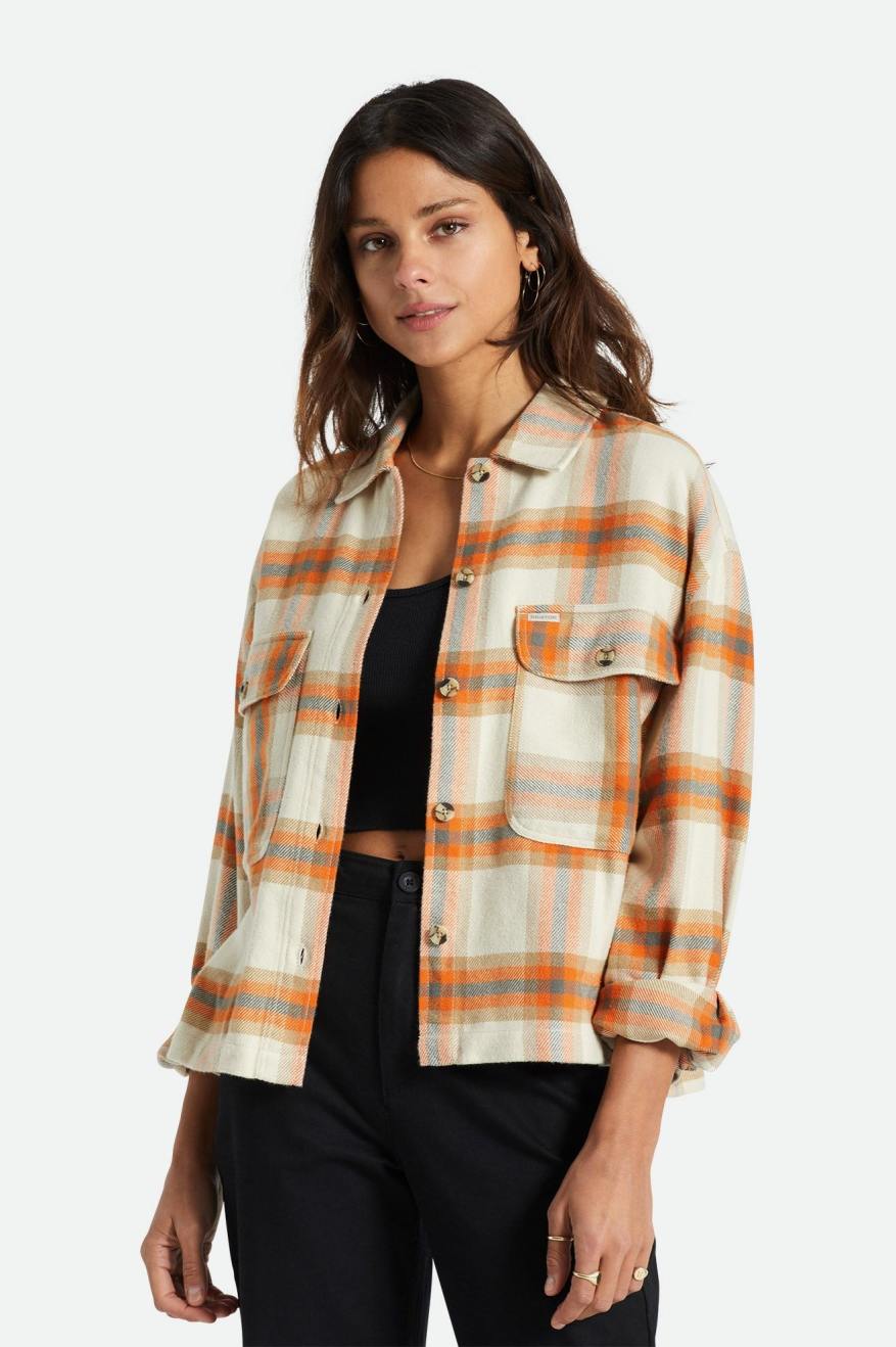 
       Brixton Bowery Women&#39;s L/S Flannel - Whitecap
     