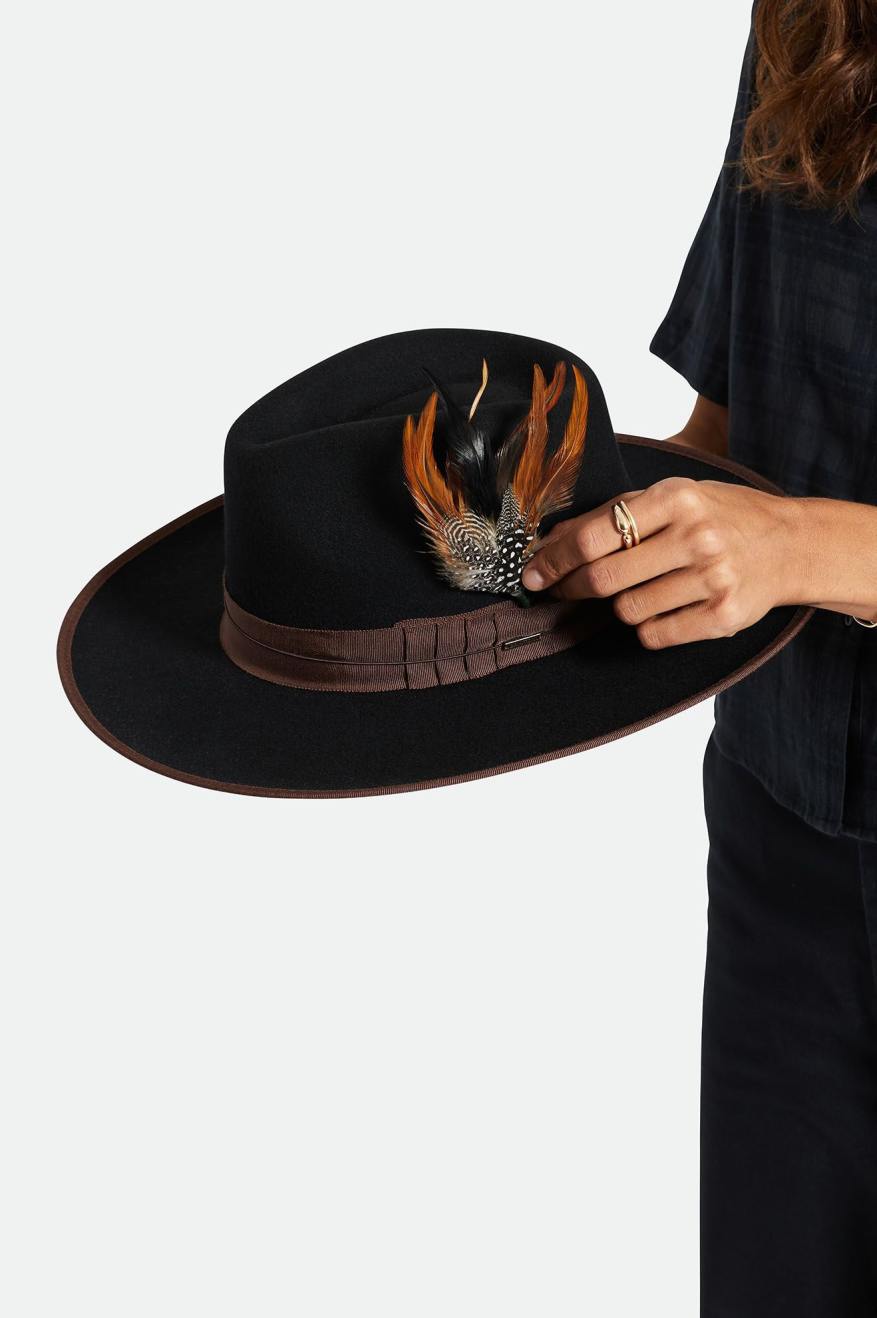 
       Brixton Hat Feather - Burnt Orange/Black/Mahogany
     