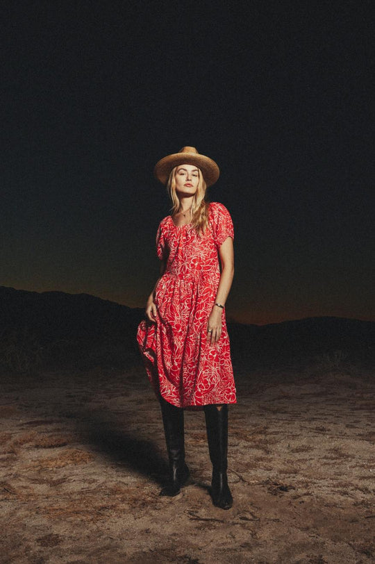 
       Brixton Indo Linen Dress - Aloha Red
     