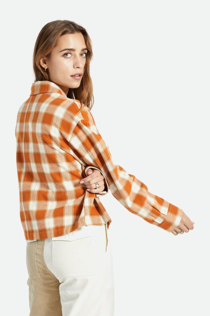 
       Brixton Bowery Women&#39;s L/S Flannel - Caramel/Dove
     