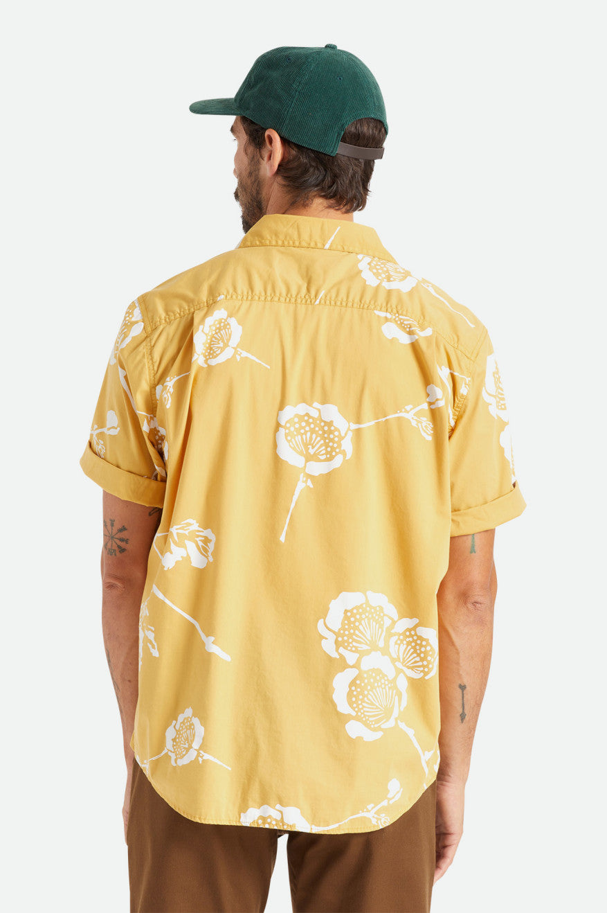 
       Brixton Charter Utility S/S Woven Shirt - Bright Gold/Off White
     