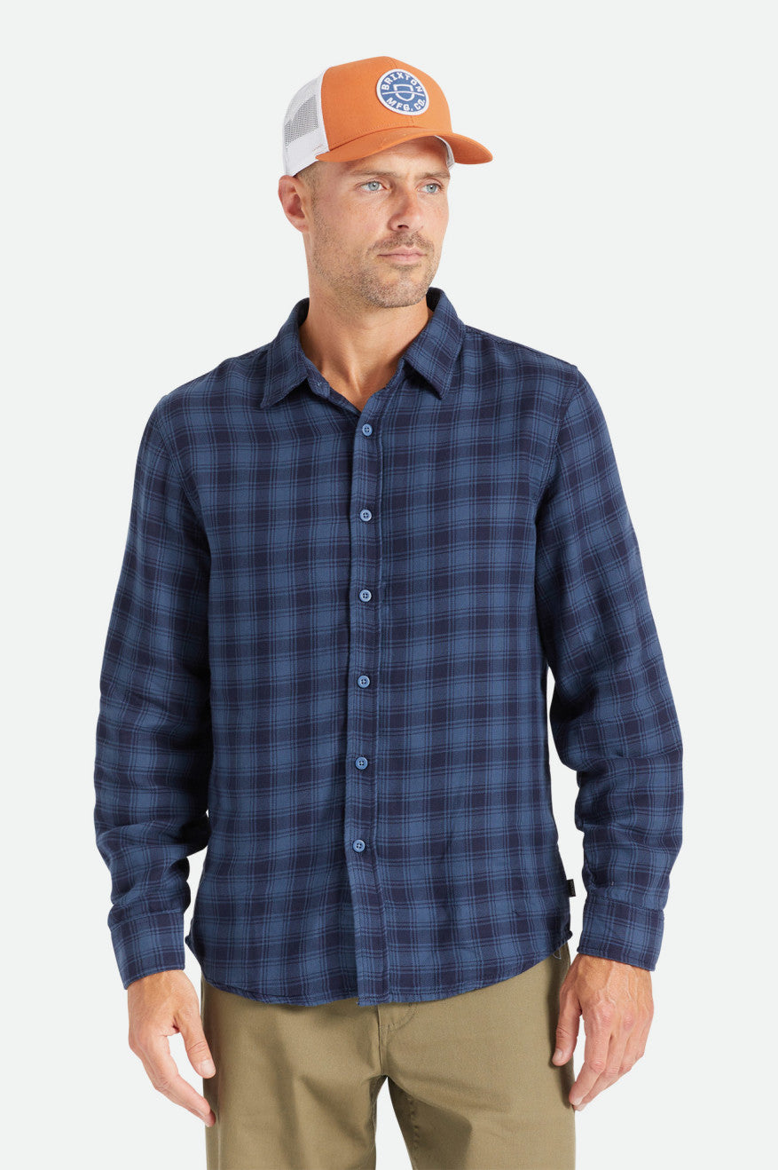 
       Brixton Cruz Soft Weave L/S Flannel - Moonlit Ocean/Joe Blue
     