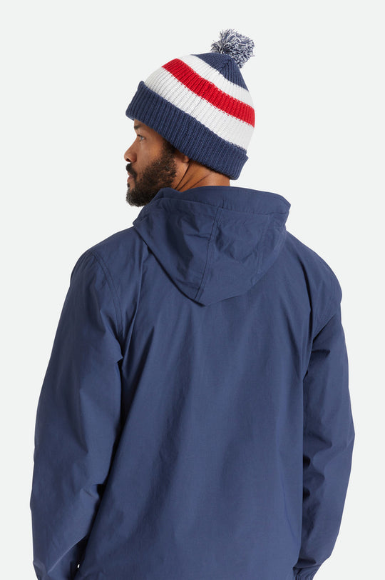 
       Brixton Kit Pom Beanie - Washed Navy/White/Red
     