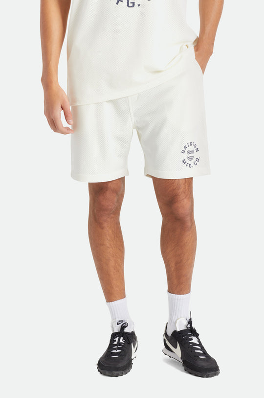 
       Brixton Shield Crest Mesh Short - Off White
     