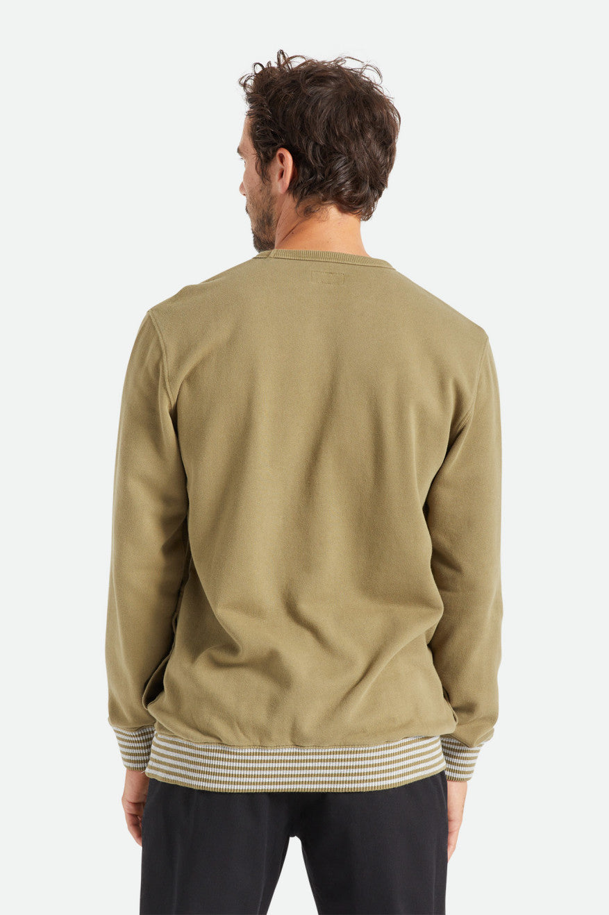 
       Brixton Collegiate Pocket Crew - Military Olive/Heather Grey Worn Wash
     