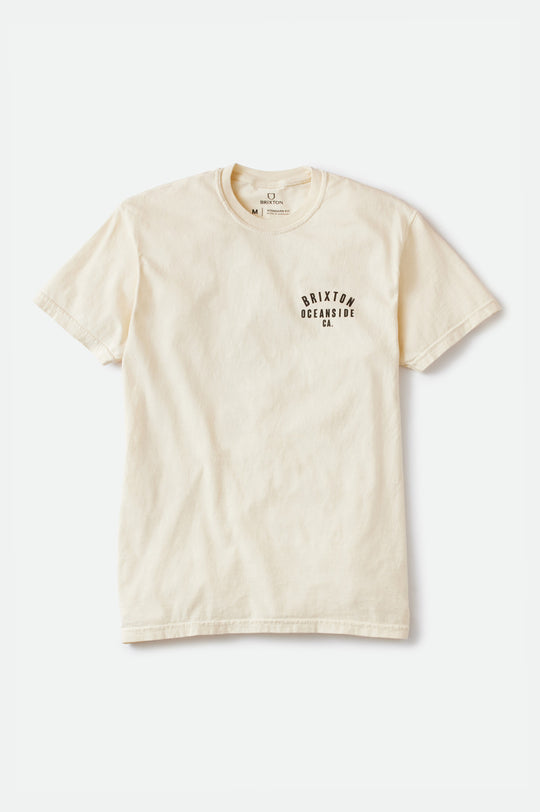 
       Brixton Woodburn Oceanside S/S Standard Tee - Cream/Black Garment Dye
     