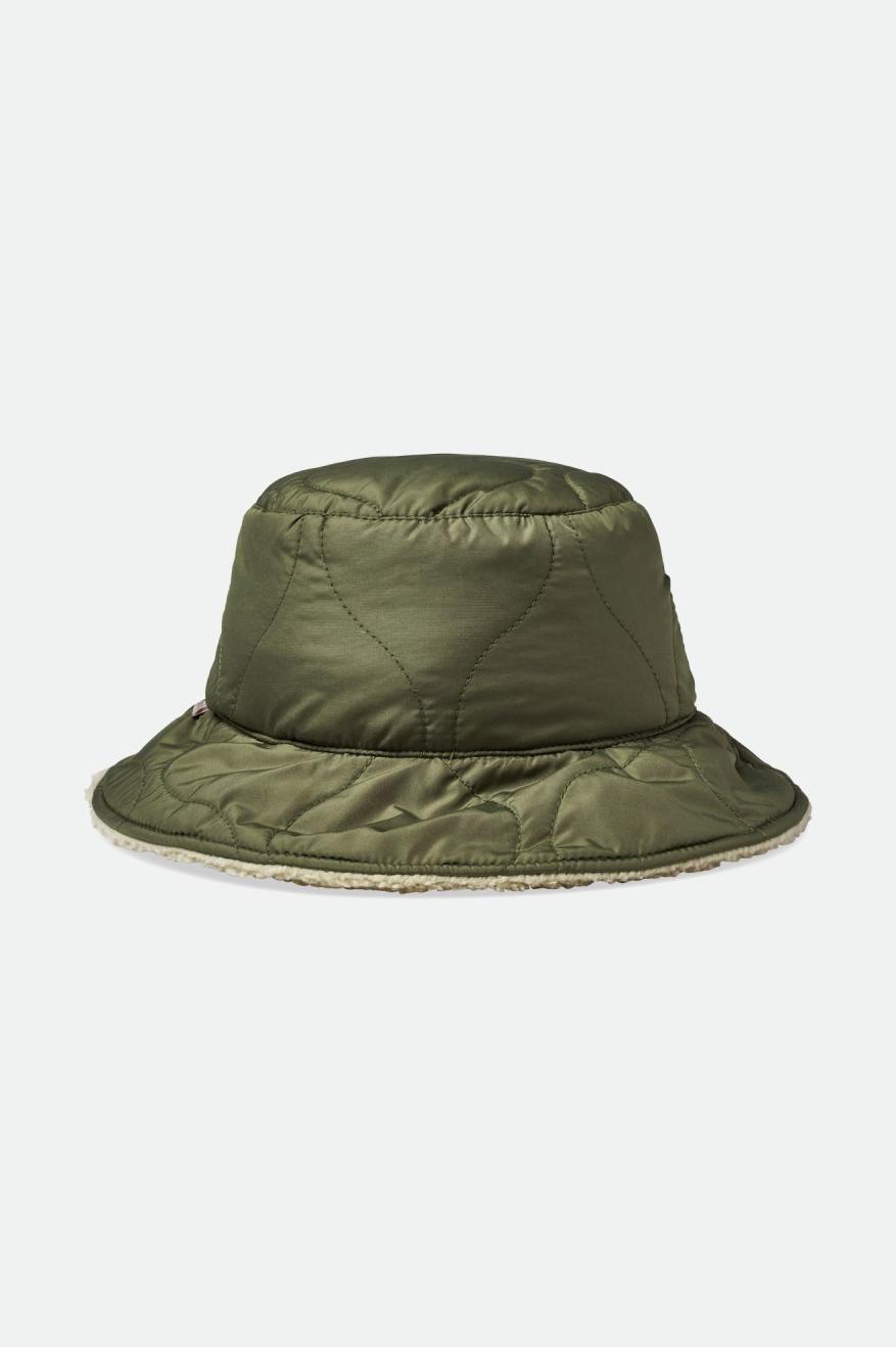 
       Brixton Petra Reversible Bucket Hat - Military Olive/Dove Sherpa
     