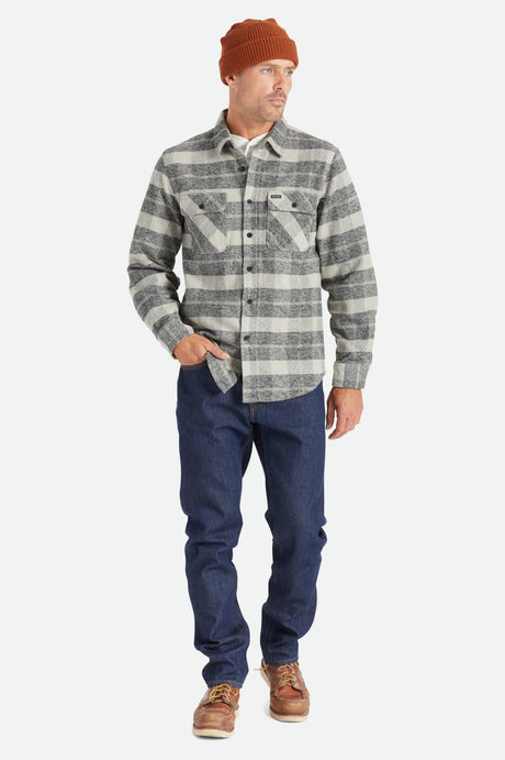 
       Men&#39;s Fit, Featured | Bowery Heavyweight L/S Flannel - Black/Charcoal
     