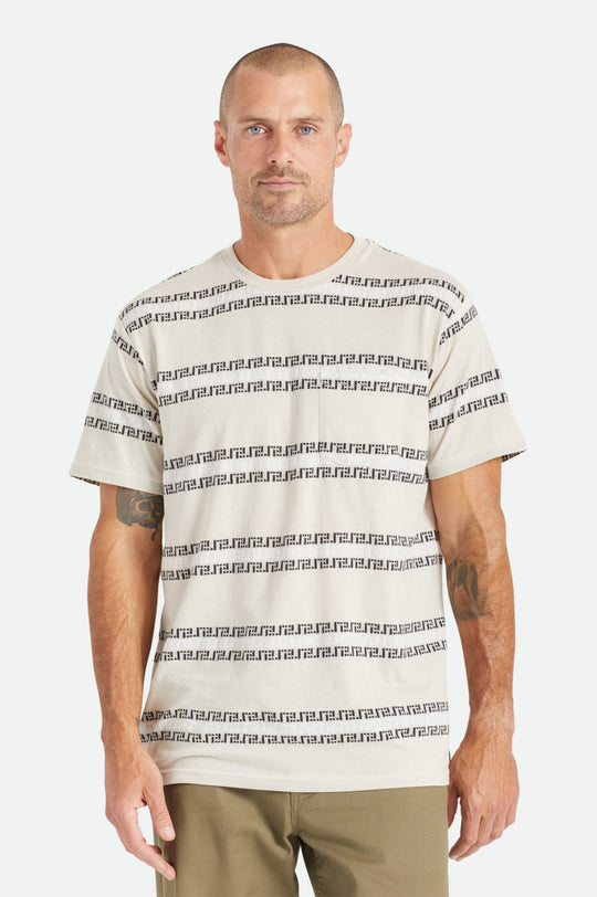 
       Brixton Hilt S/S Pocket Knit - Beige/Black/White
     