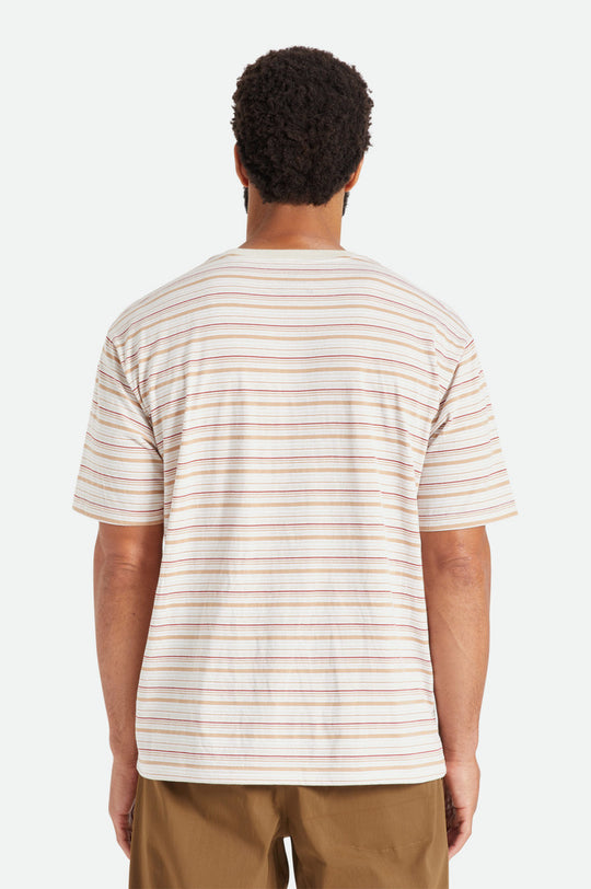 
       Brixton Hilt Boxy Alpha Line S/S Knit - White/Mojave/Beige
     