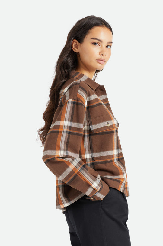 
       Brixton Bowery Women&#39;s L/S Flannel - Seal Brown
     