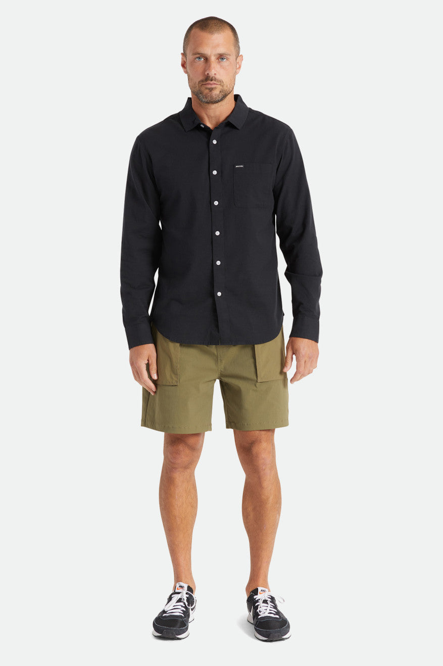 
       Brixton Charter Oxford L/S Woven Shirt - Black
     