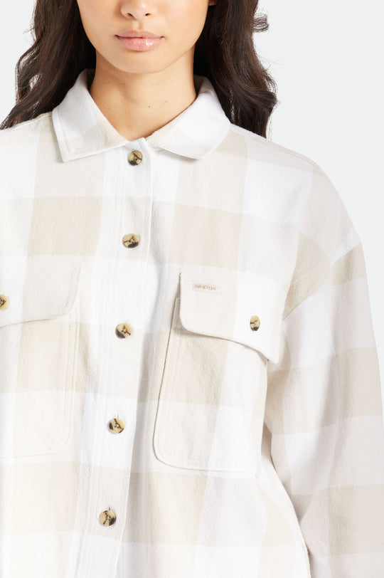 
       Brixton Bowery Women&#39;s L/S Flannel - White
     