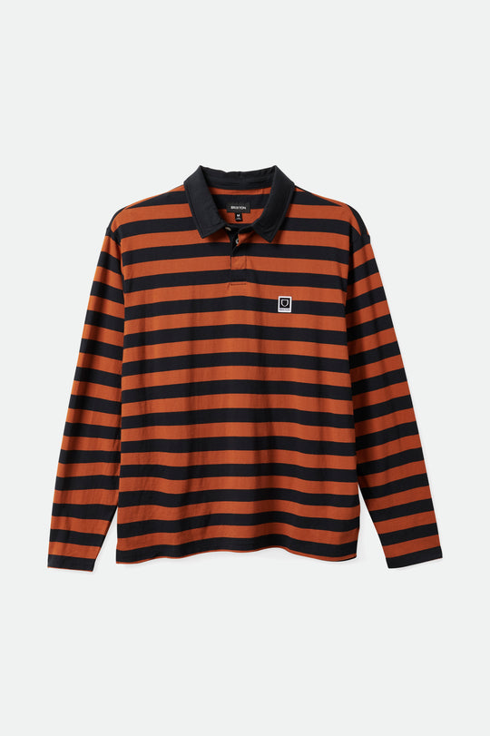 
       Brixton Beta Rugby L/S Knit Top - Black/Caramel
     