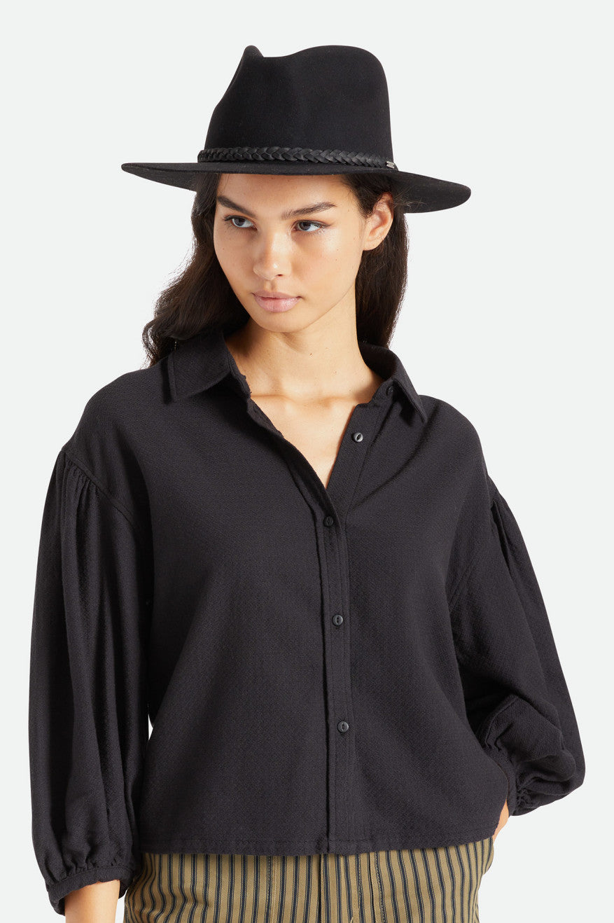 
       Brixton Messer Western Fedora - Black
     