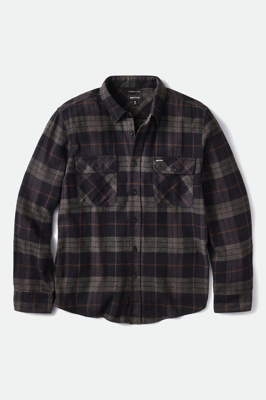 
       Men&#39;s Bowery L/S Flannel - Black/Charcoal - Front Side
     