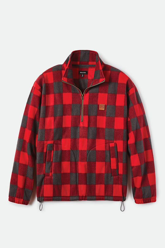 
       Brixton Beta 1/2 Zip Mock Neck - Red/Charcoal Grey Plaid
     