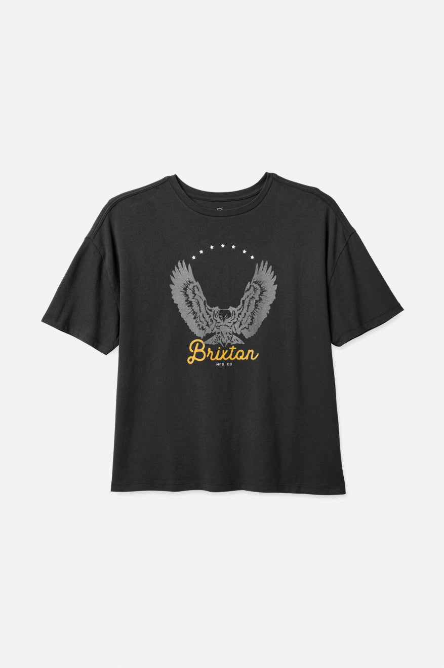 
       Brixton Freebird Oversized Boyfriend Tee - Washed Black
     