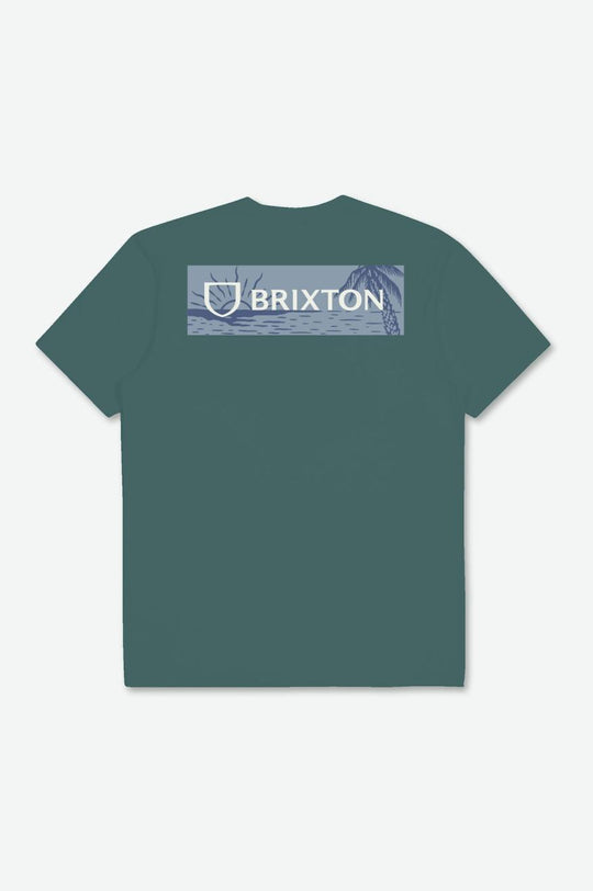 
       Brixton Alpha Block S/S Tailored Tee - Spruce/Pacific Blue/Sunset
     