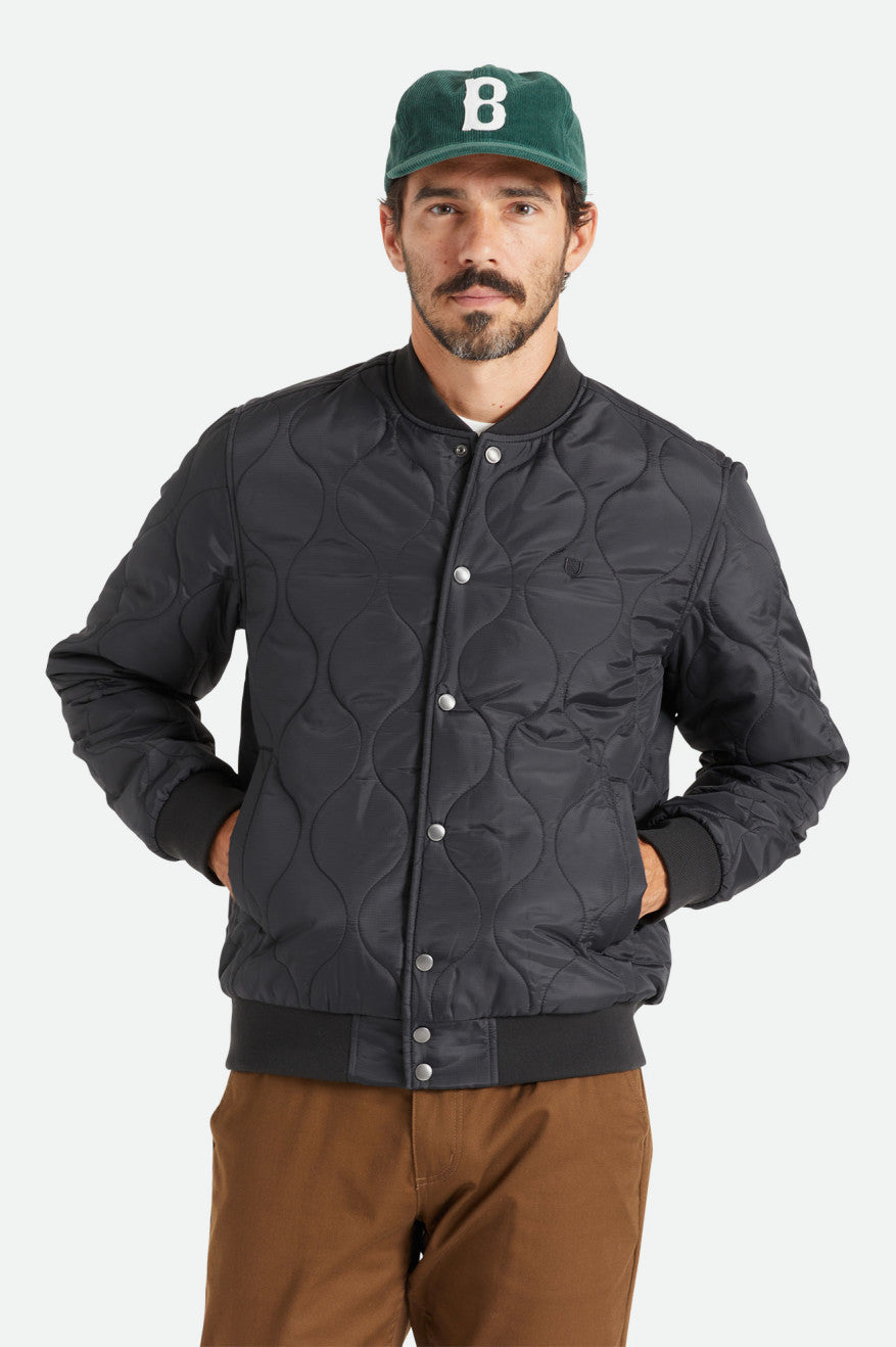 
       Brixton Dillinger Quilted Bomber Jacket - Black
     