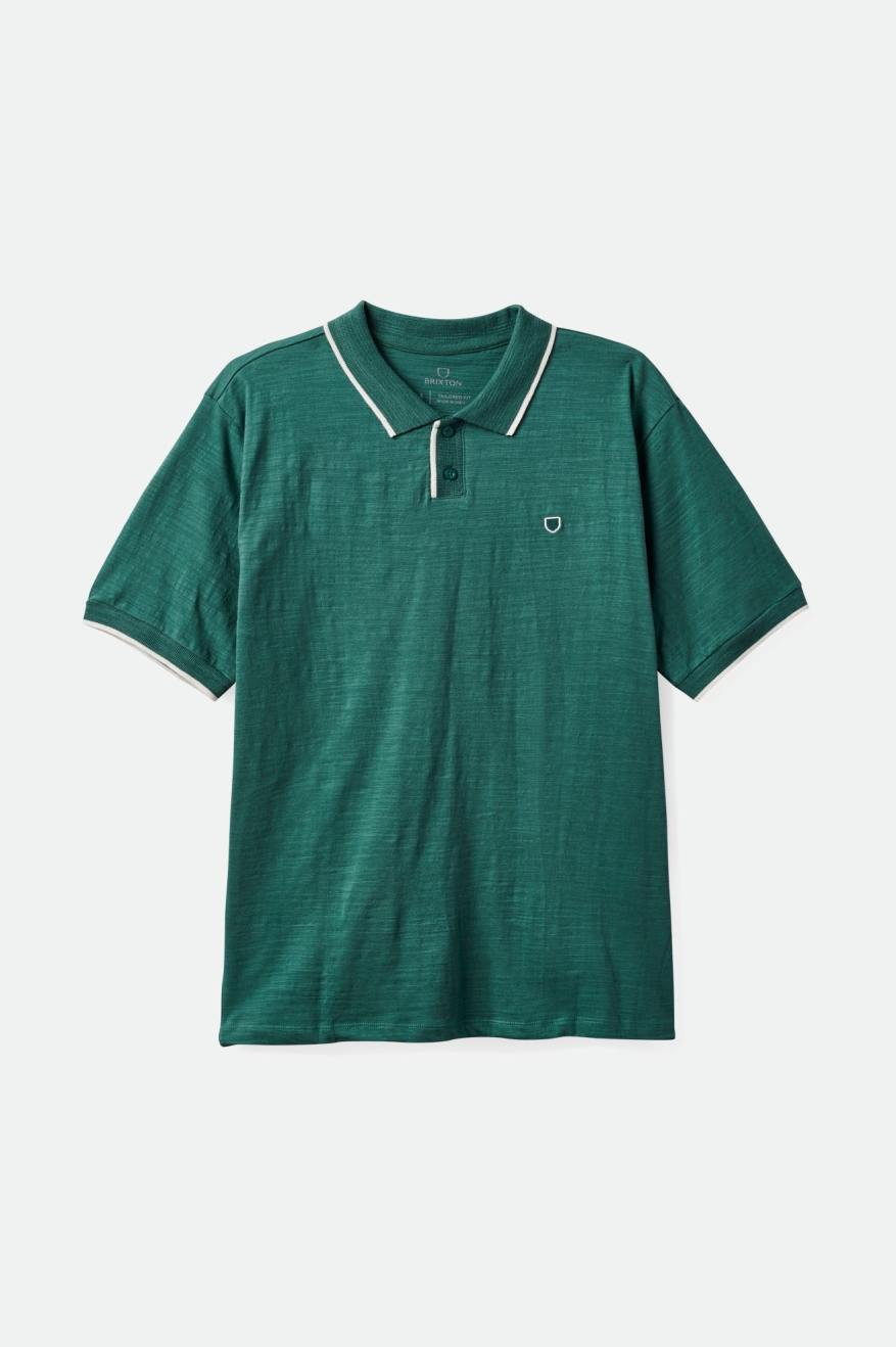 
       Brixton Proper Slub S/S Polo - Spruce/Off White
     