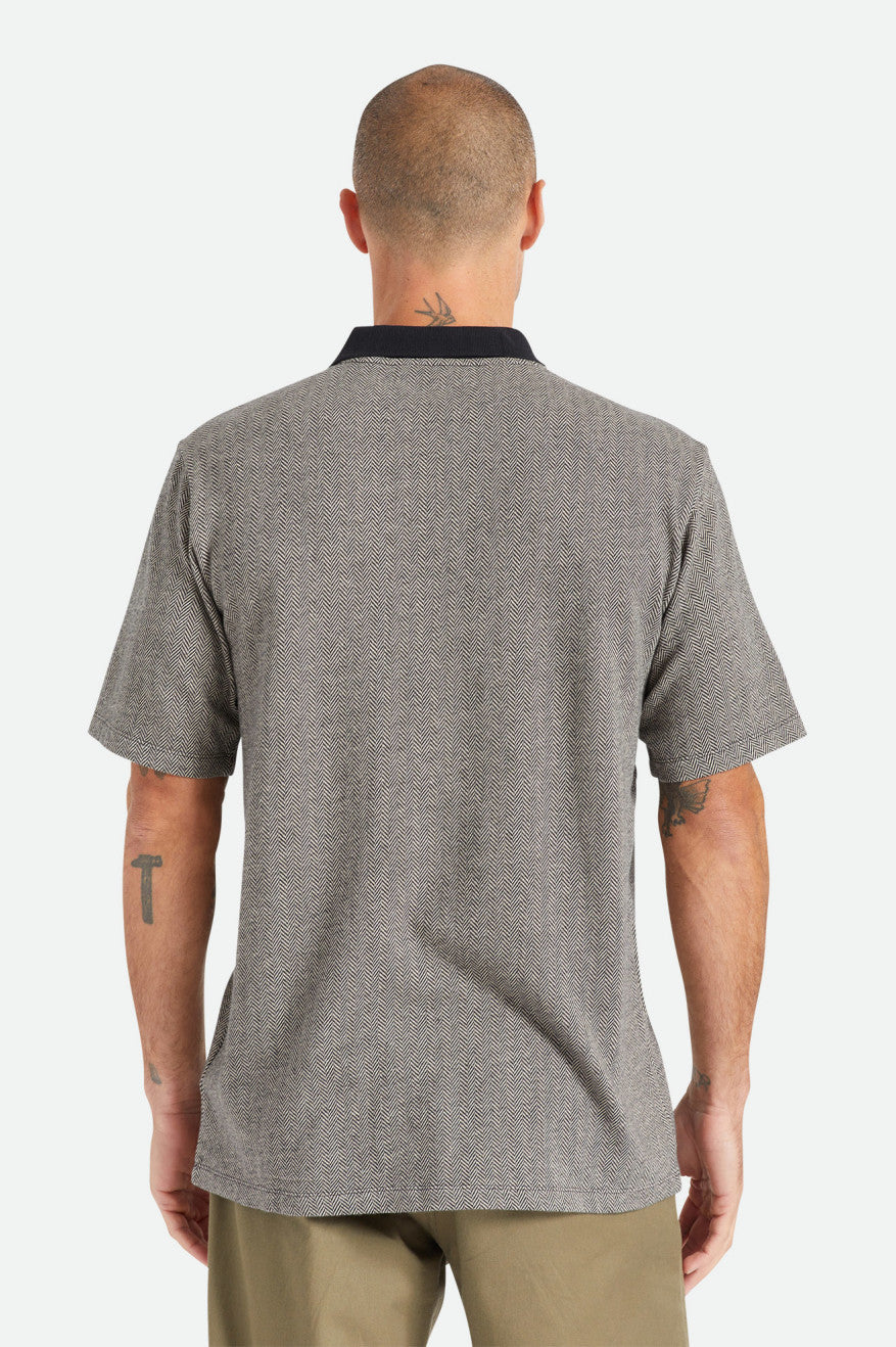 
       Brixton Shield Herringbone S/S Polo Knit - Black/Beige
     