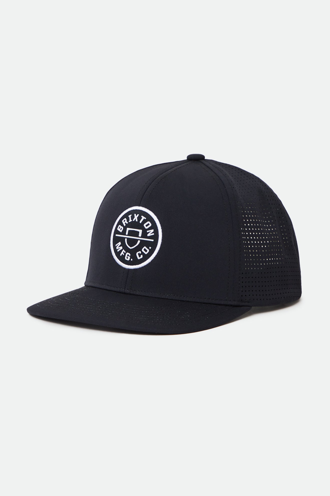 
       Brixton Men&#39;s Crest Netplus Utility Snapback - Black | Main
     