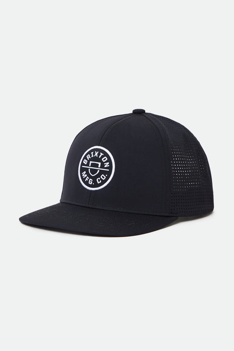 Brixton Men's Crest Netplus Utility Snapback - Black | Main