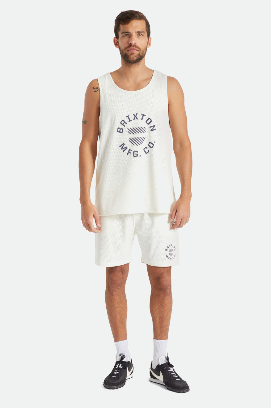 
       Brixton Shield Crest Mesh Short - Off White
     