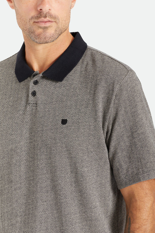 
       Brixton Shield Herringbone S/S Polo Knit - Black/Beige
     