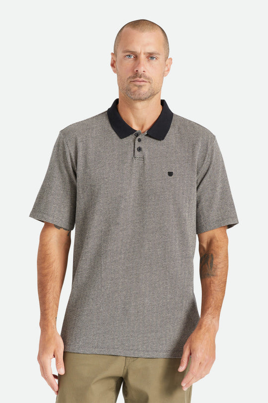 
       Brixton Shield Herringbone S/S Polo Knit - Black/Beige
     