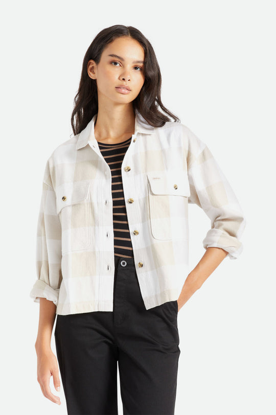 
       Brixton Bowery Women&#39;s L/S Flannel - White
     