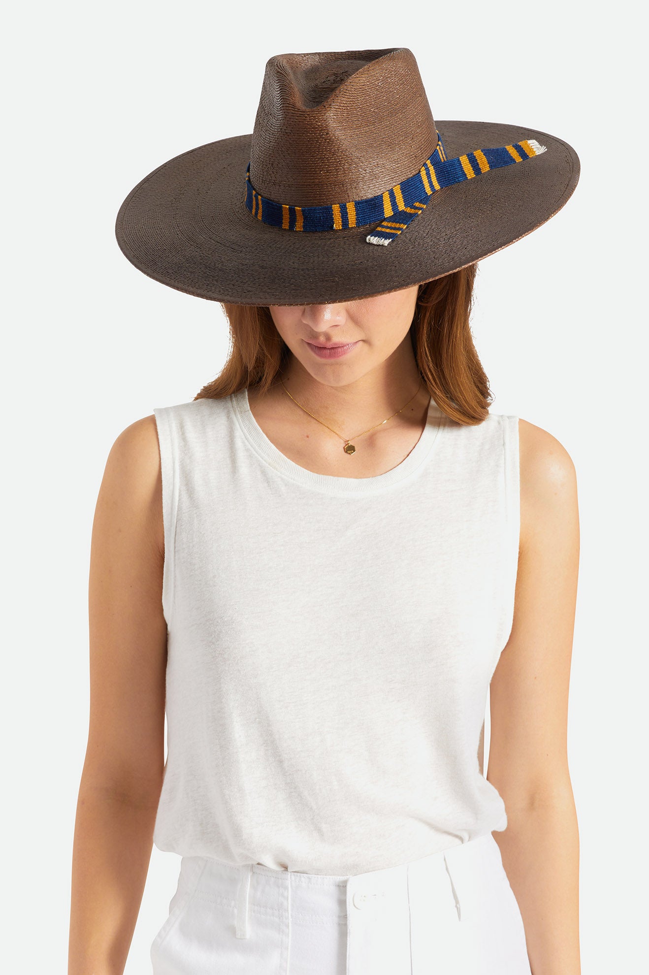 
       Brixton Leigh Straw Fedora - Brown
     