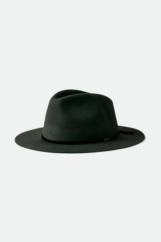 Unisex Wesley Packable Fedora - Washed Black - Front Side