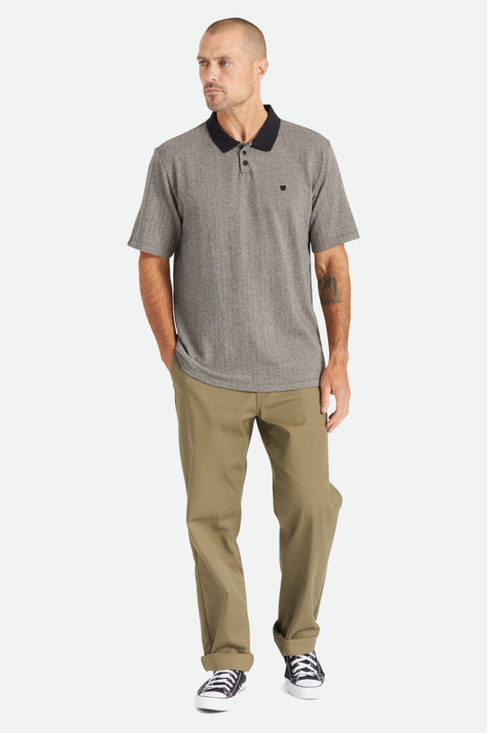 
       Brixton Shield Herringbone S/S Polo Knit - Black/Beige
     