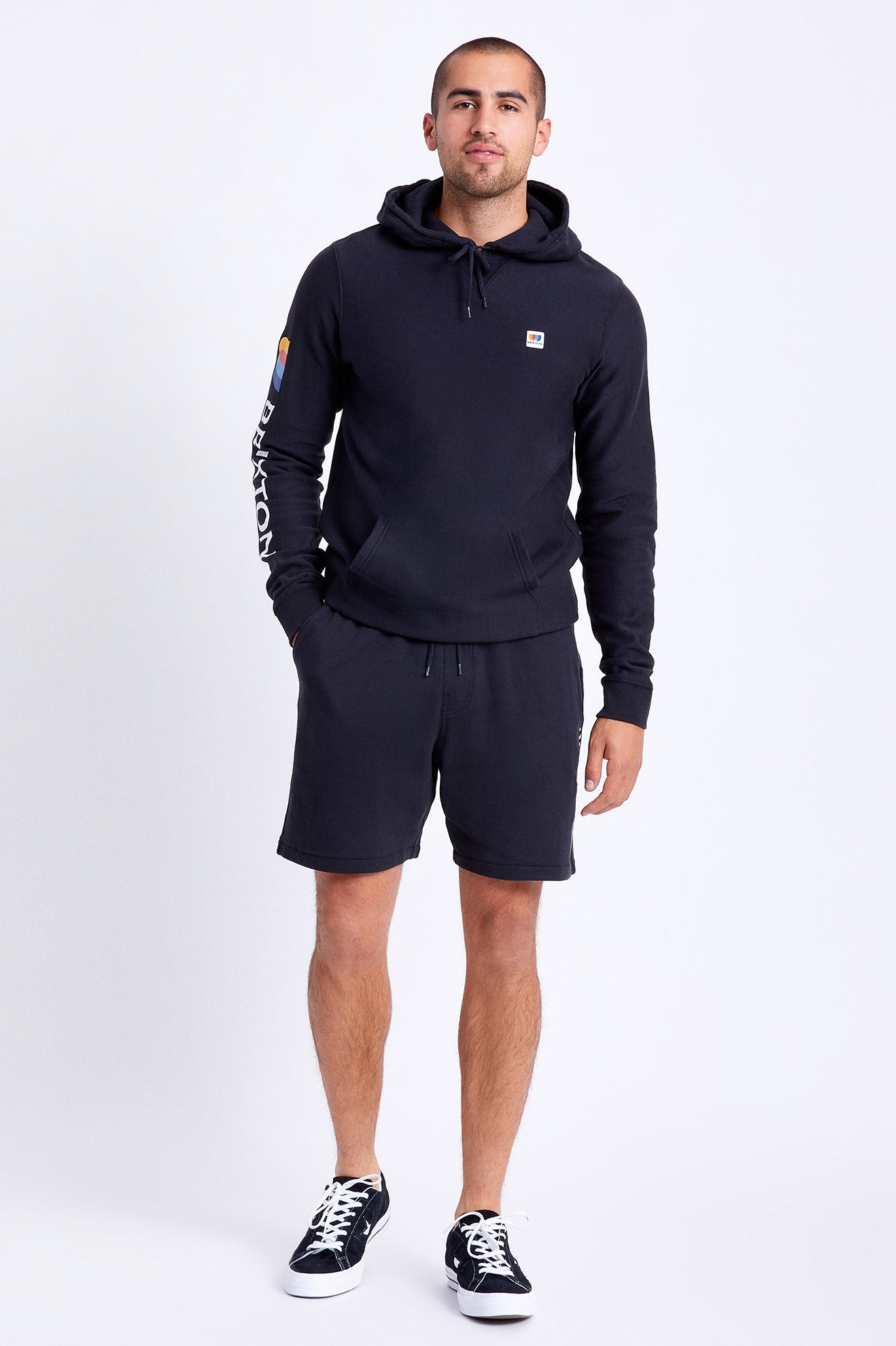 Men's Stem Fleece Utility Short in Black – Brixton