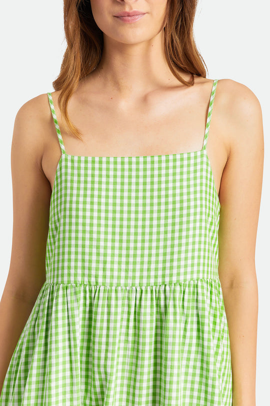 
       Brixton Gingham Tier Dress - Sun Green
     