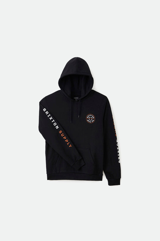 
       Brixton Crest Hood - Black/Caramel/White
     